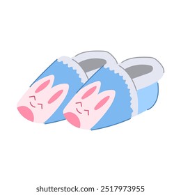 soft baby booties cartoon. cozy warm, tiny knit, crochet wool soft baby booties sign. isolated symbol vector illustration