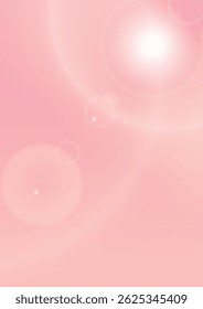 Soft baby pink gradation background with white flare halo ring light for summer spring morning too noon day design
