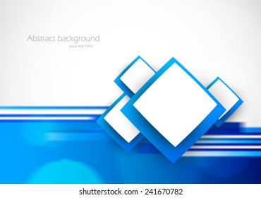 Soft background in blue color with motion blur effect and squares
