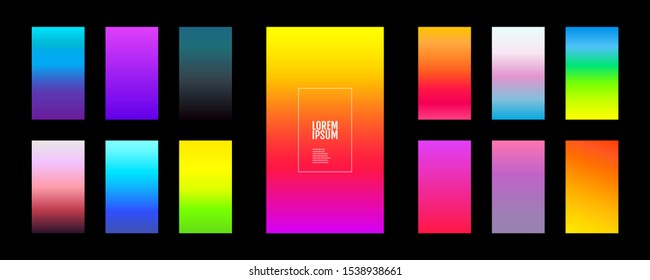 Soft background color on dark. Modern design vector screen for mobile applications. Soft color abstract gradients. Vector illustration