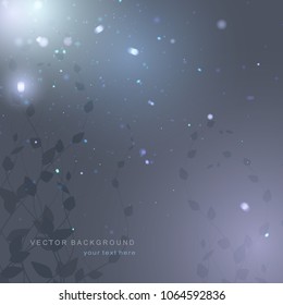 Soft background with radiance, bokeh, moonlight. Vector, cold light