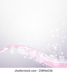 soft background with waves,lights and butterflies 