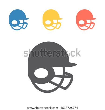 Soft ball Helmet. Vector signs for web graphics