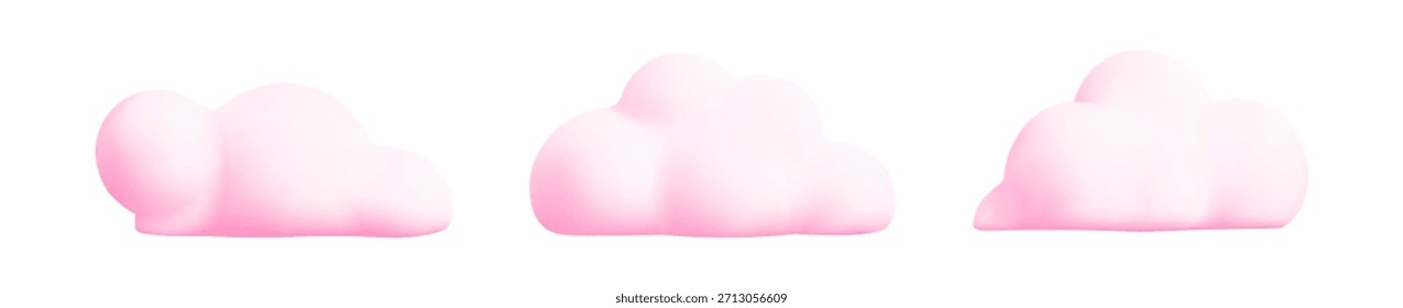 Soft balloon-like shapes drift through abstract space, featuring cotton-candy colors and clean lines perfect for trendy app icons or decorative backdrop collections.