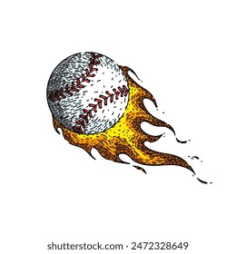 soft baseball ball hand drawn. base isolated, equipment game, silhouette laces soft baseball ball vector sketch. isolated color illustration
