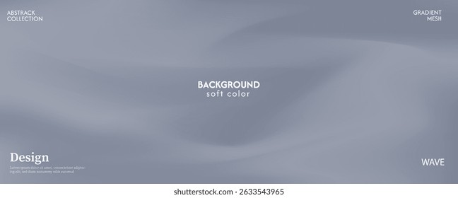 Soft and beautiful gray gradient abstract wave background. Luxurious pastel color combination, product advertisement, card, poster and website template.