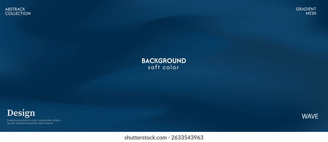 Soft and beautiful navy blue gradient abstract wave background. Luxurious pastel color combination, product advertisement, card, poster and website template