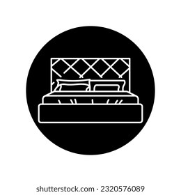 Soft bed black line icon. Pictogram for web page, mobile app, promo.