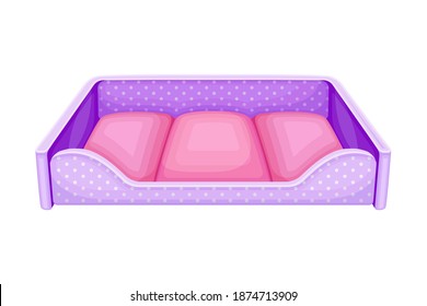 Soft Bedding Place For Pet To Sleep Vector Illustration