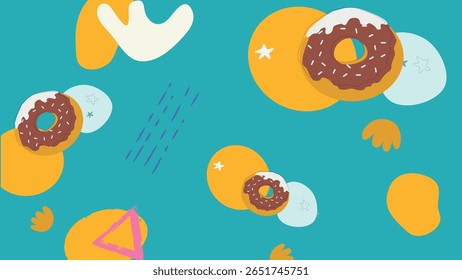Soft beige background featuring rolling pins, flour bags, chef hats, and various baked goods for a cozy and professional bakery design.