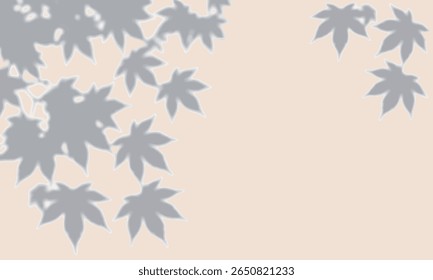 Eine weiche beige Hintergrundgrafik mit Ahornblättern. Das Design hat viel Platz in Weiß, sodass es ideal für die Kombination mit Text oder Fotos ist. Perfekt für den japanischen Stil und natürlich.
