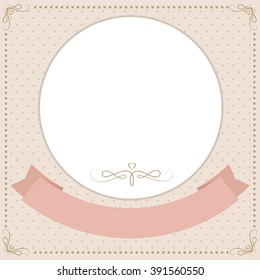 Soft, beige background with polka dots.