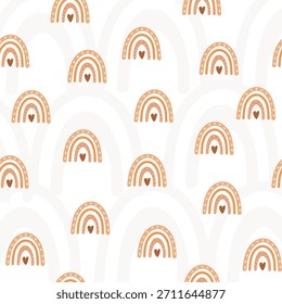 Padrão suave bege boho arco-íris sem emenda com tons terrosos suaves