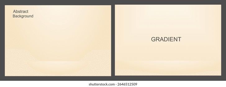 Soft Beige Gradient Abstract Background, for Presentation and Design, Studio showroom product background, fashion runway mockup scene. vector illustration