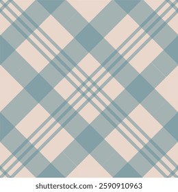 Soft beige and muted blue plaid pattern with a calm, vintage feel. Ideal for home textiles, wallpapers, invitations, and rustic-themed designs. Seamless and subtle.