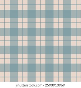 Soft beige and muted blue plaid pattern with a calm, vintage feel. Ideal for home textiles, wallpapers, invitations, and rustic-themed designs. Seamless and subtle.