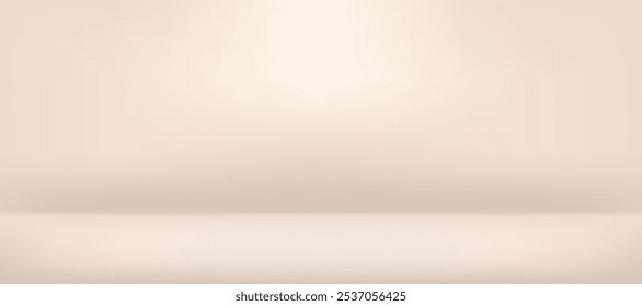 Bege suave, fundo gradiente vazio vetor sala de estúdio ilustração