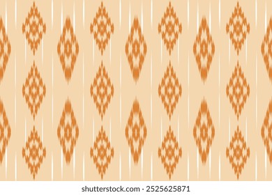 Soft Beige and Orange Diamond Ikat Pattern for Minimalist Home Decor, Subtle Fashion Textiles, and Artistic Craft Projects.