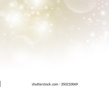 Soft beige sparkle background with bokeh lights fading to white