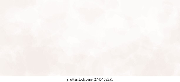 Soft beige watercolor effect background. Cream watercolour gradient texture. Light ecru blurred paint splashes wallpaper for birthday or wedding design. Vector feminine pale pearl marble backdrop