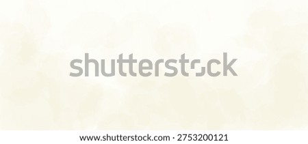 Soft beige watercolor effect background. Light ivory watercolour gradient texture. Cream blurred paint splashes wallpaper for birthday or wedding design. Vector pale champagne marble backdrop