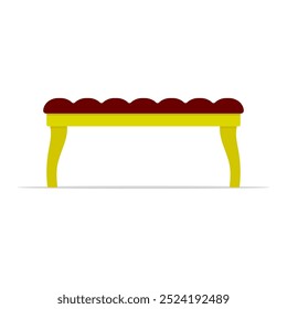 Ícone de banco suave sobre pernas. Silhueta colorida. Vista frontal. Ilustração gráfica plana simples vetorial. Objeto isolado no plano de fundo branco. Isolar.