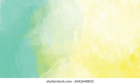 Soft blend of pastel green and yellow watercolor washes creating a gentle gradient effect. The texture is light and airy with subtle variations in color intensity.