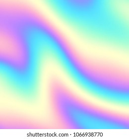 Soft blending abstract gradient background vector. Blur smooth background. Holographic colors. Vector image.
