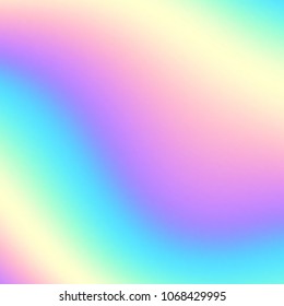 Soft blending abstract gradient background vector. Blur smooth background. Holographic colors. Vector image.