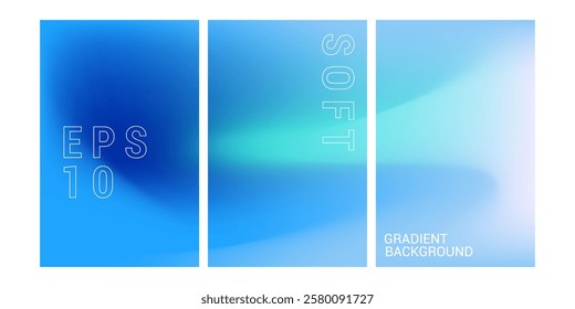 Soft blue abstract background. Blurred gradient blue color. Modern background Fluid waves. Design for poster. greeting card, brochure, flayer