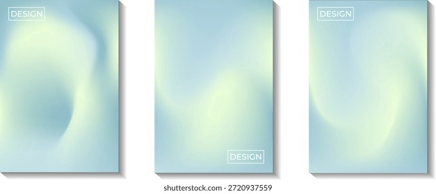 Tampas de gradiente abstratas azuis suaves com desfoque suave e tons leves suaves. Design elegante mínimo ideal para capa de livro, pôster, apresentação, branding, modelo e layout digital moderno