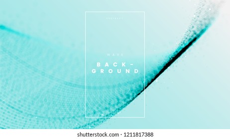 Soft blue abstract wave liquid background with drop freshness particles. Can be used for presentation banner, and modern creative project. Vector illustration
