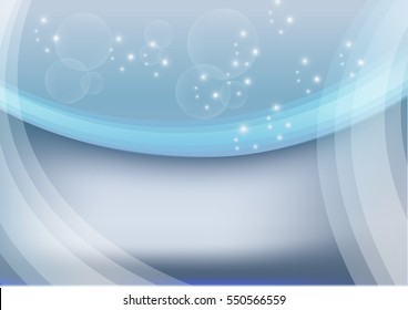 Soft blue background with curved lines abstract Vector