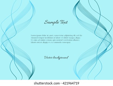 Soft blue background with a mirror abstract waves