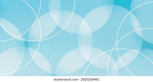 A soft blue background with overlapping circles and thin white lines, creating a bokeh effect.