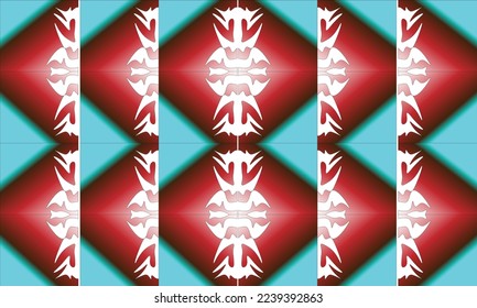 fondo azul suave con un patrón rojo y blanco