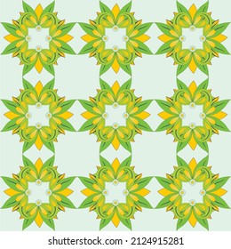 soft blue background with repeated abstract leaf pattern