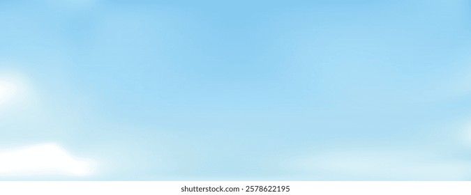 Soft blue background with a smooth gradient texture. The background features a serene blue color, creating a calm and airy atmosphere. Sky background vector. Blue background.