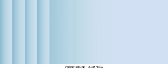 Soft blue background with vertical gradient stripes. The blue background has a smooth texture, creating a calming and serene atmosphere. Minimal abstract gradient graphic vector background 