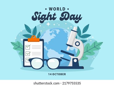 Soft blue background of World Sight Day illustration on healthcare icon element. Vector eps 10. Flat style design.