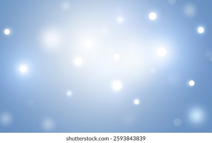 Soft Blue Bokeh Light Background with Glowing Orbs. Dreamy Abstract Blurred Circles in Cool Pastel Tones, Background decoration