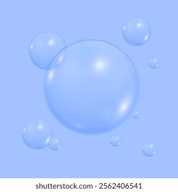Soft blue bubble pattern vector