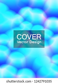 Soft blue bubbles abstract vector cover template. Blurred foam, smooth bokeh effect. Fluid bubble shapes vector background for catalogue, brochure, booklet cover layout design. Soft gradient texture.