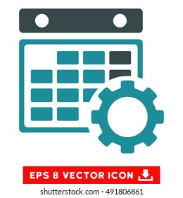 Soft Blue Calendar Configuration EPS vector pictograph. Illustration style is flat iconic bicolor symbol on a white background.