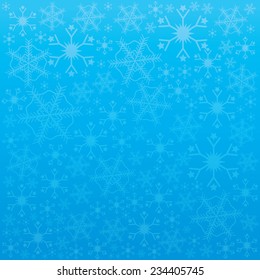 Soft Blue christmas background with snowflakes