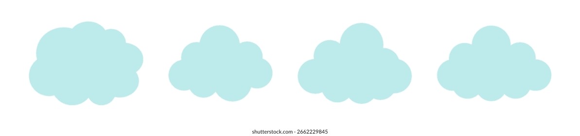 Soft blue cloud silhouettes – minimal vector design perfect for nursery decor, children’s projects, weather-themed graphics, or calm background elements.