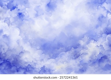 Soft blue clouds, watercolor texture, dreamy background, serene atmosphere, artistic design, perfect for prints.