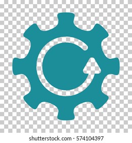 Soft Blue Cog Rotation Direction toolbar pictogram. Vector pictograph style is a flat symbol on chess transparent background.