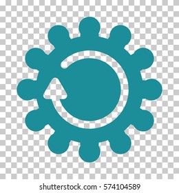 Soft Blue Cog Rotation toolbar icon. Vector pictograph style is a flat symbol on chess transparent background.