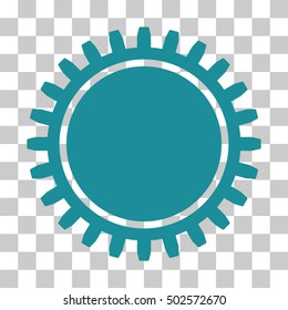 Soft Blue Cogwheel interface pictogram. Vector pictograph style is a flat symbol on chess transparent background.